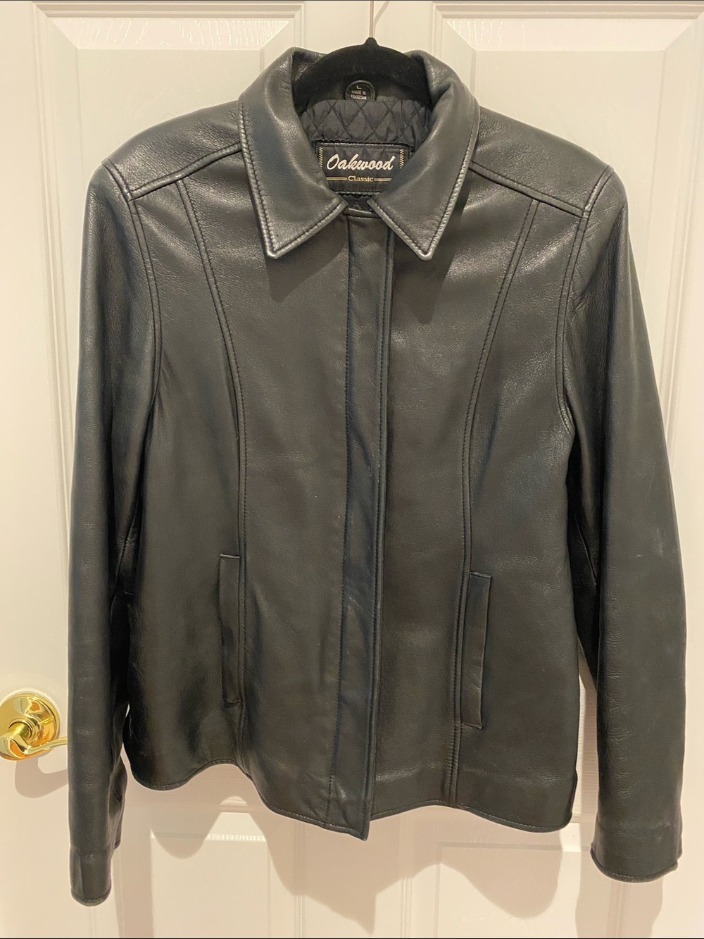 Oakwood Classic Black Leather Jacket for Women